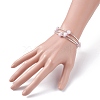 Natural Kunzite Round Beaded Wrap Bangle BJEW-TA00034-03-3