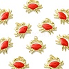 Brass Enamel Pendants KK-C143-54B-G-2
