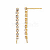 Brass Micro Pave Clear Cubic Zirconia Stud Earring Findings X-KK-S360-173-3