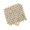 Rack Plating Rhombus Brass Cubic Zirconia Adjustable Rings for Women RJEW-S242-13G-1