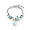 European Style Zinc Alloy Enamel & 201 Stainless Steel & Plastic & Rhinestone Charm Bracelets FS-WG22A2C-01-1