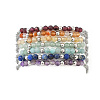 7Pcs 7 Colors Natural Gesmstone Beads Link Bracelets BJEW-JB11835-2