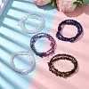 Chip & Round Natural Mixed Stone Beaded Stretch Bracelets for Women BJEW-JB10188-2