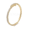 Brass Micro Pave Cubic Zirconia Cuff Bangles BJEW-D039-08G-1