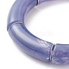 Imitatione Gemstone Curved Tube Beads Stretch Bracelets Set for Girl Women X-BJEW-JB06948-13