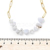 Natural Blue Lace Agate Chip Beaded Necklaces NJEW-C070-04G-03-3