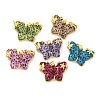 Butterfly Charm Rack Plating Brass Cubic Zirconia Pendants KK-M290-07-1