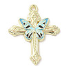 Light Gold Plated Alloy Enamel Pendants ENAM-L041-04A-1