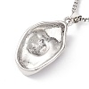 Alloy Skull with Plastic Pendant Necklace with 201 Stainless Steel Box Chains NJEW-E016-21AS-3