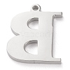 Tarnish Resistant 304 Stainless Steel Letter Pendant Rhinestone Settings X-STAS-J028-01B-2