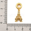 Rack Plating Brass Clear Cubic Zirconia European Dangle Charms KK-U035-25G-3