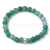 Natural Weathered Agate Beads Stretch Bracelets for Women BJEW-JB11412-04-2