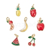 7Pcs 7 Style Brass Enamel Charms KK-YW0001-34-1