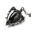 Natural Obsidian Triangle Dowsing Pendulum Pendants G-G022-01AS-07-3