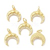 Eco-Friendly Brass Micro Pave Cubic Zirconia Charms X-ZIRC-C022-04G-2