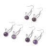 Natural Amethyst Rabbit Dangle Earrings EJEW-A092-05P-26-4