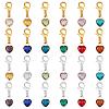   24Pcs 24 Colors Faceted Heart Glass Pendant Decoration HJEW-PH0001-68-1