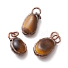 Natural Tiger Eye Pendants G-M383-07B-1