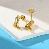 Brass Micro Pave Cubic Zirconia Stud Earrings For Women EJEW-B111-01G-01-2