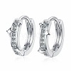 Brass Micro Pave Clear Cubic Zirconia Hoop Earrings FS-WG5E6AE-01-2