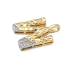 Brass Micro Pave Cubic Zirconia Pendants KK-B126-02G-W-2