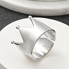 304 Stainless Steel Open Cuff Ring for Women RJEW-M025-04P-1