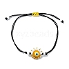 Evil Eye Handmade Lampwork & Glass Adjustable Braided Bead Bracelets BJEW-MZ00099-04-1