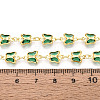Brass Glass Butterfly Charm Link Chains CHC-T018-11E-G-3