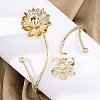 Lotus Alloy Arm Cuff Bangles for Girl Women LS-AJEW-A063-01D-G-1
