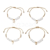 4Pcs 304 Stainless Steel Charms Bracelets BJEW-JB12518-2
