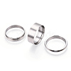 Detachable 304 Stainless Steel Grooved Finger Ring Settings STAS-WH0047-73E-P-2