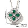 Four-leaf clover emerald pendant clavicle chain European and American fashion. FE5730-1-1