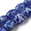 Blue Tibetan Style dZi Beads Strands TDZI-NH0001-C15-01-1