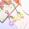 Acrylic & Glass & Alloy Pendant Mobile Straps KEYC-FZ00009-1