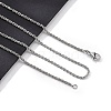 2mm Brass Rope Chain Necklaces for Men Women NJEW-G160-18P-3