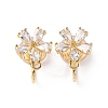 Brass Micro Pave Cubic Zirconia Ear Cuff Findings KK-F898-19B-G-1