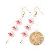 Acrylic Flower with Plastic Pearl Long Dangle Earrings EJEW-JE04941-02-4