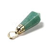 Natural Green Aventurine Pointed Pendants G-P474-02G-04-3