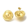 Ion Plating(IP) 304 Stainless Steel Flat Round Stud Earrings for Women EJEW-S227-61G-1