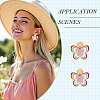 Brass Printing Acrylic Butterfly Dangle Stud Earrings EJEW-TA00672-6