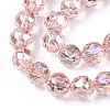 Electroplate Transparent Glass Beads Strands X-EGLA-T020-16C-2