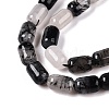 Natural Black Tourmalinated Quartz Beads Strands G-G980-47-4