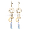 Dyed Natural Quartz Crystal Pendants Earrings EJEW-TA00424-1