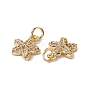 Brass Micro Pave Clear Cubic Zirconia Charms KK-G439-23G-2