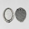 Vintage Tibetan Style Alloy Brooch Cabochon Bezel Settings X-PALLOY-O037-33AS-1