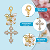 Cross Pearl Alloy Pendant Decorations HJEW-AB00163-5