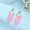 Glass Beaded Dangle Earrings EJEW-MZ00749-02-1