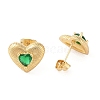 Rack Plating Brass with Cubic Zirconia Stud Earrings for Women EJEW-G394-05G-01-1