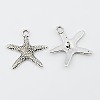 Vintage Antique Silver Tone Tibetan Style Starfish Pendants X-EA306Y-AS-1