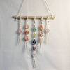 Handmade Cotton Woven Macrame Natural Mixed Stone Nuggets Pouch Pendant Decoration PW-WG6723A-01-5